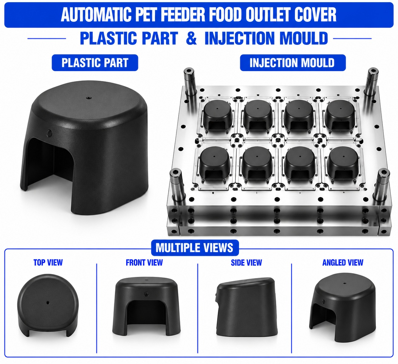 Automatic Pet Feeder Plastic Food Outlet Cover Mould and Moulding Service